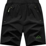 Rdruko Men's Quick Dry Hiking Shorts Lightweight Running Gym Outdoor Active Shorts with Zipper Pockets