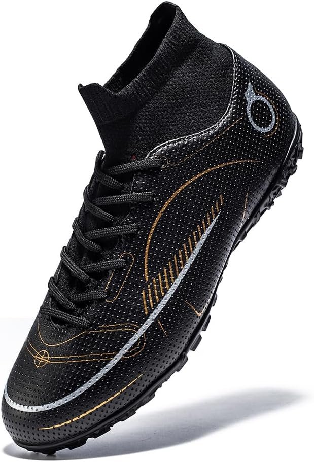 Men’s Soccer Boots Professional High-Top Football Shoes Outdoor Indoor Comfortable Athletic Sneaker