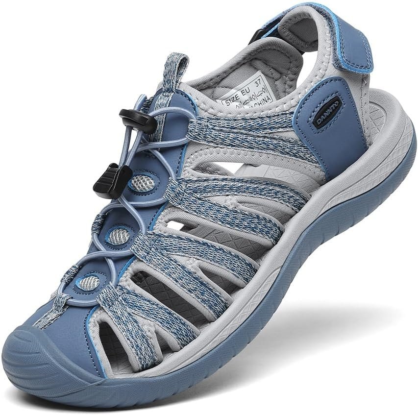Dannto Women's Closed Toe Hiking Sandals Walking Water Sandal Comfort Athletic Sport Outdoor Sandals