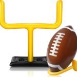 Leyndo 2 Pieces Inflatable Jumbo Football Set Include 36.6" Blow Up Football and 54.3" Inflatable Goal Post for Game Sport Party Decoration, Outdoor Sport Toy for Practice and Fun