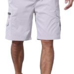 Men's Cargo Shorts Elastic Waist Outdoor Relaxed Fit Sport Shorts Jogger SweatShorts with Multi-Pocket