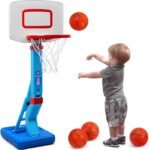 SUPER JOY Toddler Basketball Hoop Height Adjustable Kids Basketball Hoop for Indoor Outdoor Play Portable Basketball Goal Poolside Basketball Hoop for Swimming Pool Basketball Toy for Boys Girls
