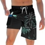 TUONROAD Mens Swim Trunks with Compression Liner 2 in 1 Board Shorts 9 Inch Quick Dry Swimming Trunks with Pockets