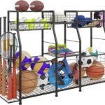 Garage Sports Equipment Organizer, Garage Ball Storage Rack, Garage Organizer System, Indoor/Outdoor Shelf Rack for Sports Gear