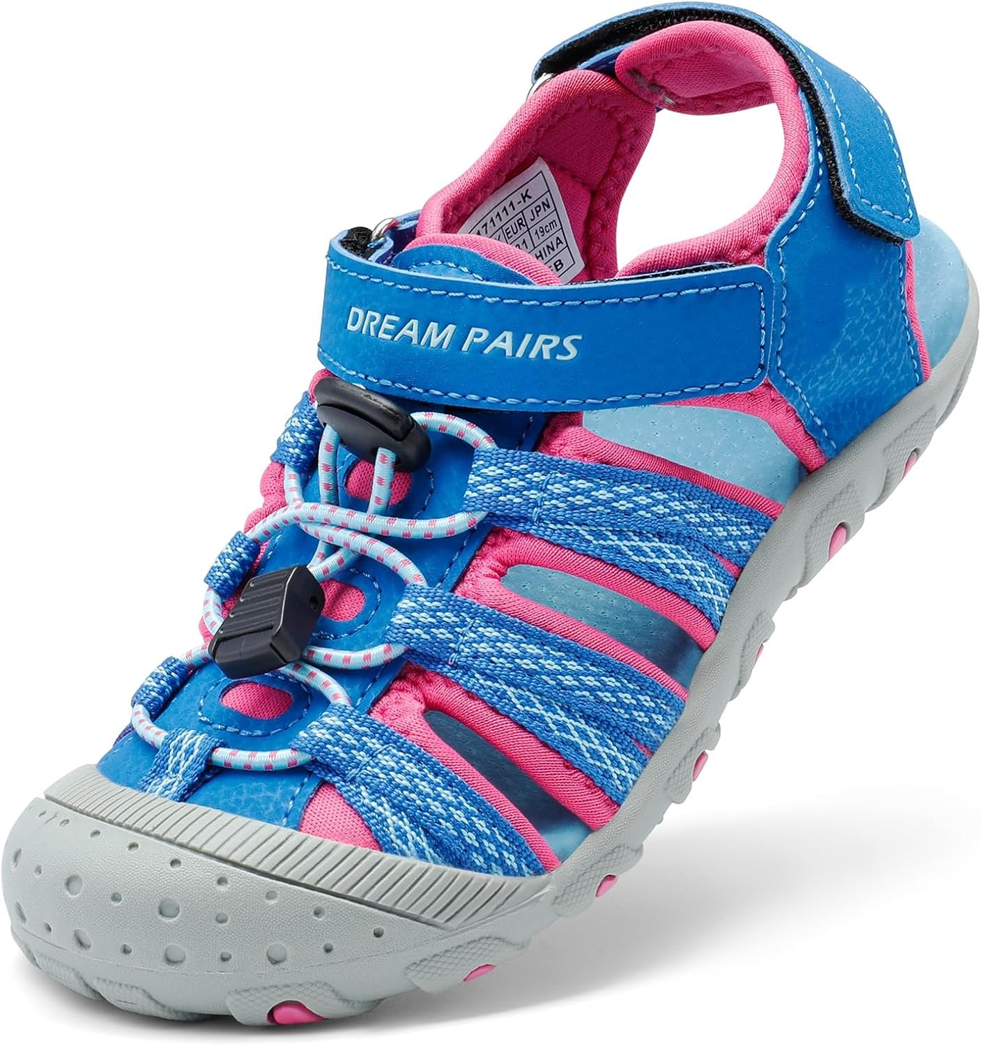 DREAM PAIRS Boys Girls Summer Outdoor Athletic Sport Sandals Hiking Beach Casual Closed Toe Adjustable Multicolor for Toddler/Little/Big Kids