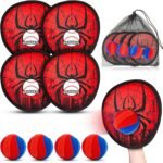Toss and Catch Ball Game Set, Outdoor Games for Kids 3 4 5 6 7 8 9 10 11 12 Years Old Boys Girls, Outdoor Yard Games Beach Toys Pool Toys Sports & Outdoors Birthday Gifts (4 Paddles)