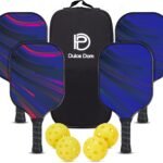 DULCE DOM Pickleball Paddles Set of 2/4, USAPA Approved Fiberglass Pickleball Paddles Set, 4 Lightweight Paddles with 4 Pickle Balls and Portable Bag for Beginners Indoor Outdoor Sports