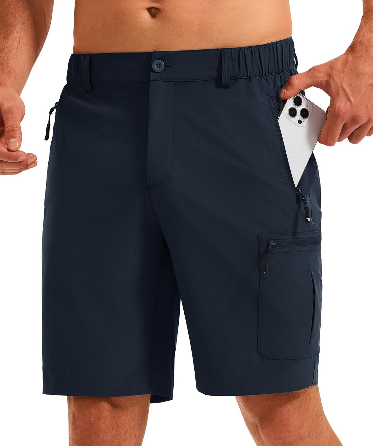 TBMPOY Mens 9 Inch Hiking Cargo Shorts Quick Dry Lightweight Athletic Work Outdoor Sports Short 4 Zip Pockets