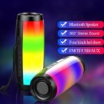 Portable Wireless Bluetooth Speakers,Outdoor Sports Speakers with Bluetooth 5.0,IPX5 Waterproof,3D Stereo,8 Hours Playback time,with HD Sound for Pool, Beach, Bike,Travel