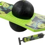 Flybar Pogo Trick Ball for Kids, Bounce Board for Boys and Girls Ages 6+, Up to 160 lbs, Includes Pump, Easy to Carry Handle, Durable Plastic Deck Indoor, Outdoor Toy Pogo Jumper,