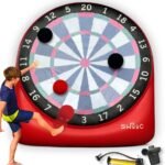 SWOOC Games - Inflatable Giant Kick Darts (15+ Ways to Play) - Jumbo Soccer Dartboard w/Air Pump - Big Carnival Games - Giant Outdoor Games - Oversized Dart Board Yard & Lawn Game for Kids & Adults