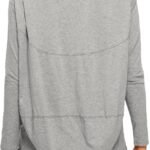 CRZ YOGA Pima Cotton Long Sleeve Workout Shirts for Women Loose Fit Athletic Yoga T-Shirts Casual Boat Neck Fall Tops