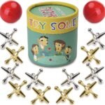 TriMagic Jacks Game with Ball, Old School Jax Game Toys, Retro Vintage Board Games for Kids 8-10-12 Years Old and Young Adults, Classic Traditional Table Games for Family Game Night