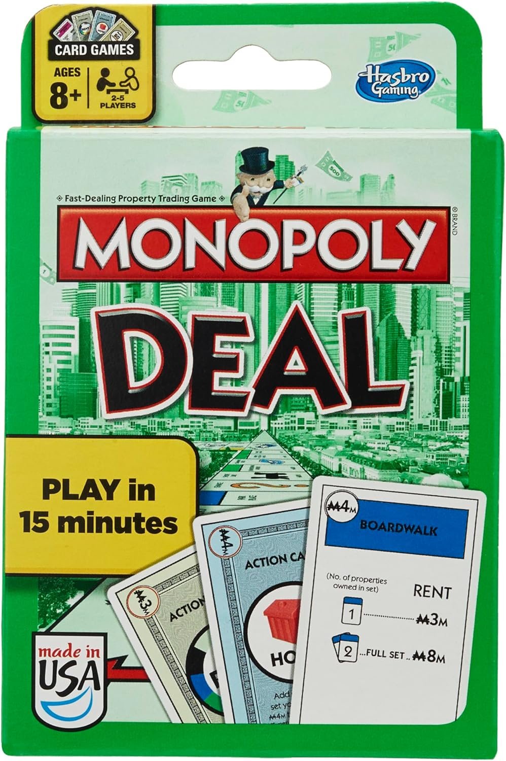Monopoly Deal Card Game, Quick-Playing Family Game, 2-5 Players, Fun Summer Activities, Vacation Travel Essentials, Ages 8+