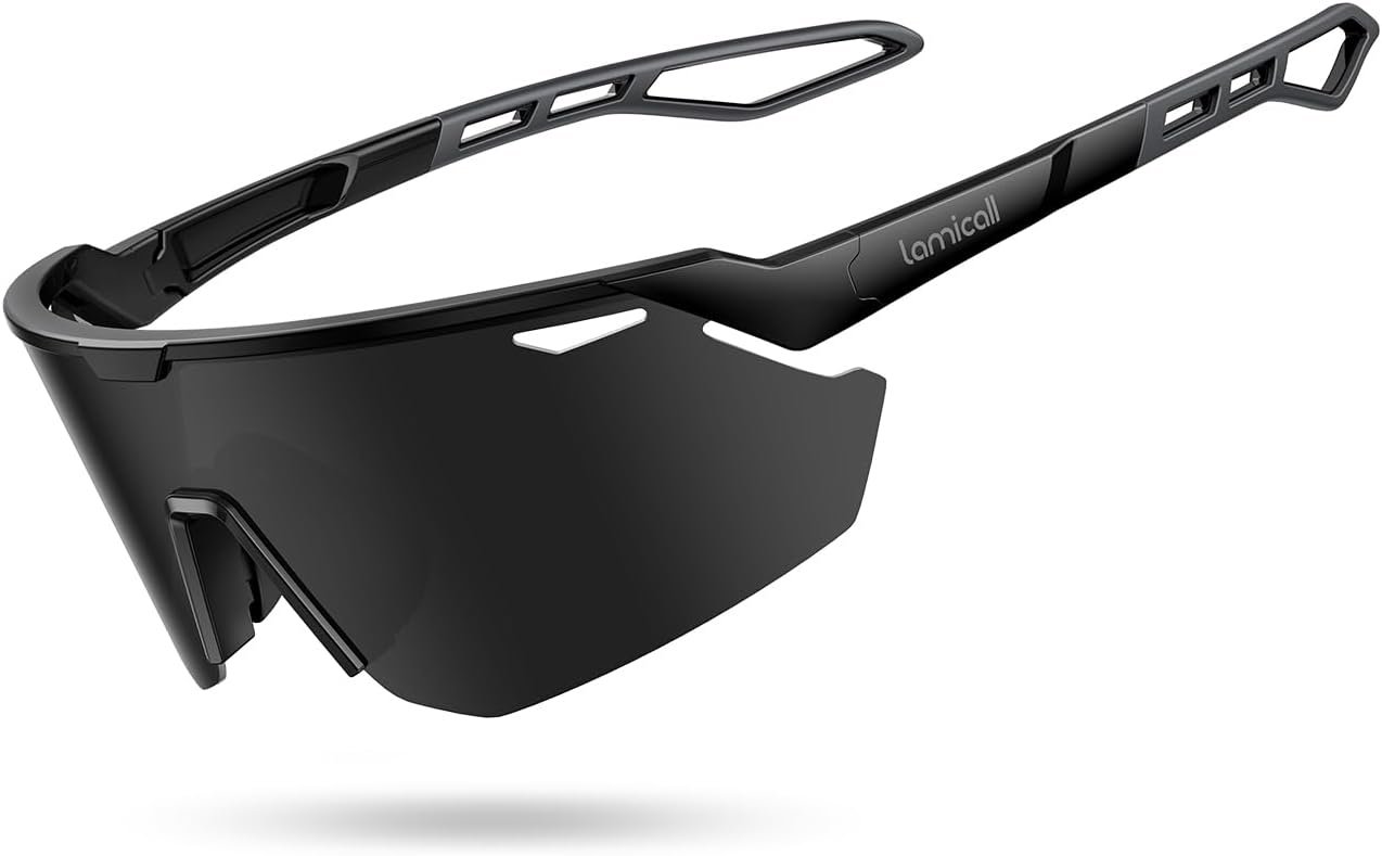 Lamicall 24g Polarized Sports Sunglasses for Men Women - UV400 Protection Sun Glasses for Running Cycling Baseball Fishing
