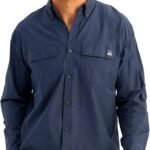 HUK Men's Next Level Solid Long Sleeve Fishing Button Down Shirt
