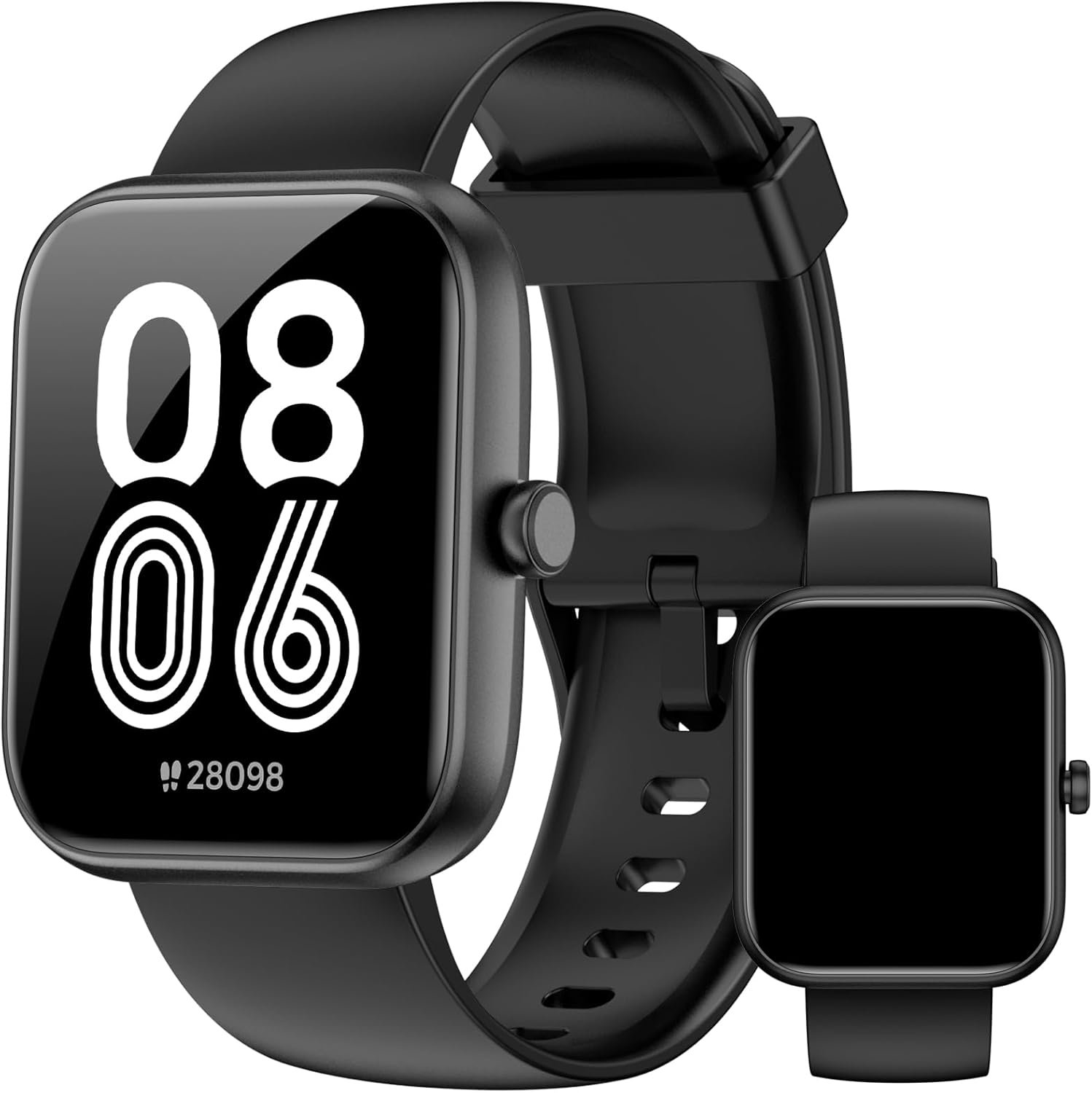 Smart Watch with Alexa Built-in, 1.83" HD Touchscreen, Digital Bluetooth Calling, IP68 Waterproof Fitness Tracker, 120+ Sports Modes, 24/7 Heart Rate/Sleep Monitor for iPhone Android (Black)