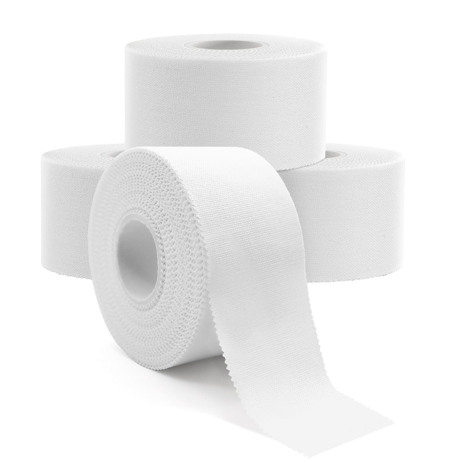 Dimora Athletic Tape, Easy Tear Sports Tape with Serrated Edges, Strong Adhesion, No Residue, Ideal for Gymnastics, Boxing, Lacrosse, Hockey and First Aid (White, 1.5 in x 45 ft, 4 Pack)