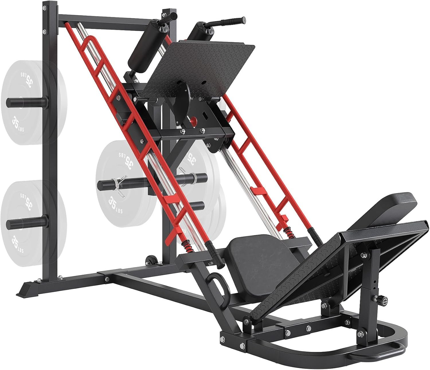 Dripex Leg Press Machine, Leg Press Machines for Home Gym, Professional Leg Press Hack Squat Machine Combo with 4 Weight Plate Storage Holders for Full Lower Body Workout, Weight Plates Not Included