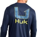 HUK Men's Pursuit Patterned Crew Long Sleeve Shirt
