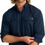 HUK Men's Tide Point Solid Long Sleeve Shirt, Button