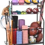 Mythinglogic Sports Equipment Garage Organizer,Garage Ball Storage for Sports Gear and Toys, Rolling Ball Cart with Wheels for Indoor/Outdoor Use