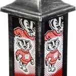 Team Sports America NCAA Wisconsin-Madison Solar Powered Rechargeable LED Lantern | Safe Indoor Outdoor Hanging Table Lantern for Garage, Garden, Patio