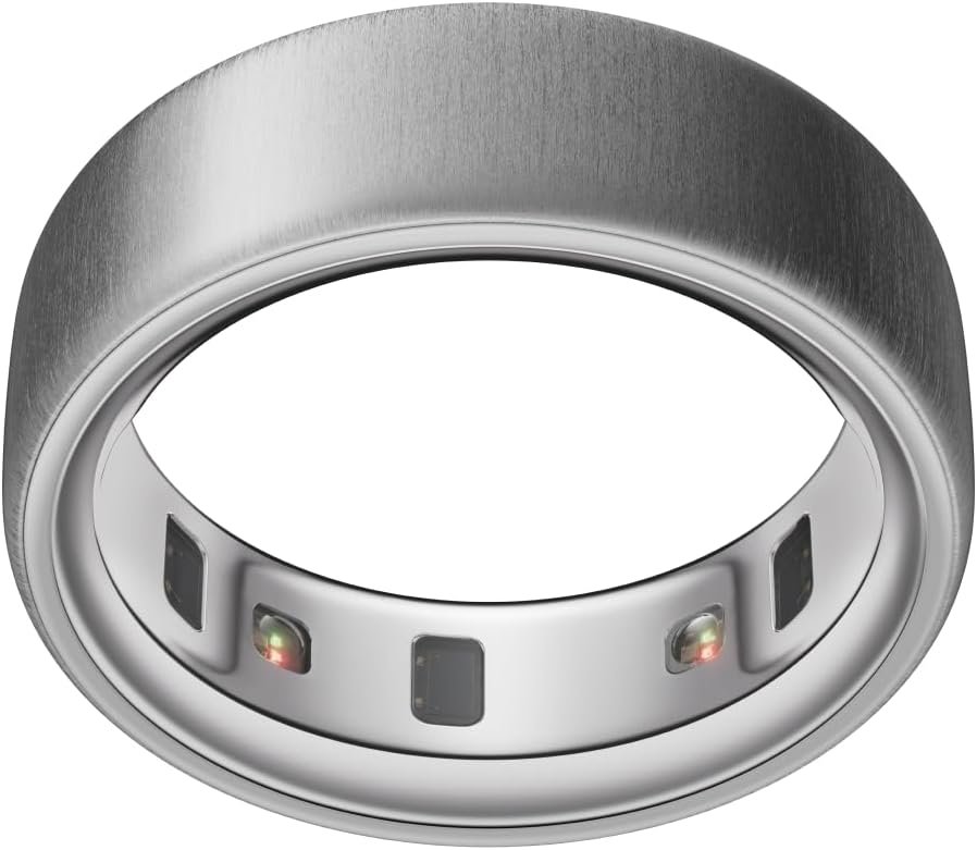 Oura Ring 4 - Brushed Silver - Size 9 - Smart Ring - Unique Sizing, Not Standard US Ring Sizes - Size First - Sleep Tracking Wearable - Heart Rate - Fitness Tracker - Up to 8 Days of Battery Life