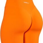 AUROLA Impressive Collection Workout Shorts for Women,High Waisted V-Shape Seam Gym Embossed Logo Athletic Fitness Short