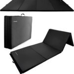 Folding Exercise Gymnastics Mat 4'x​8'x2" Gym Workout Mat with Carrying Handles High-Density Anti-Tear Portable Fitness Aerobics Mats for Home Gym Yoga Pilates Tumbling MMA Core Training, Multiple Colors