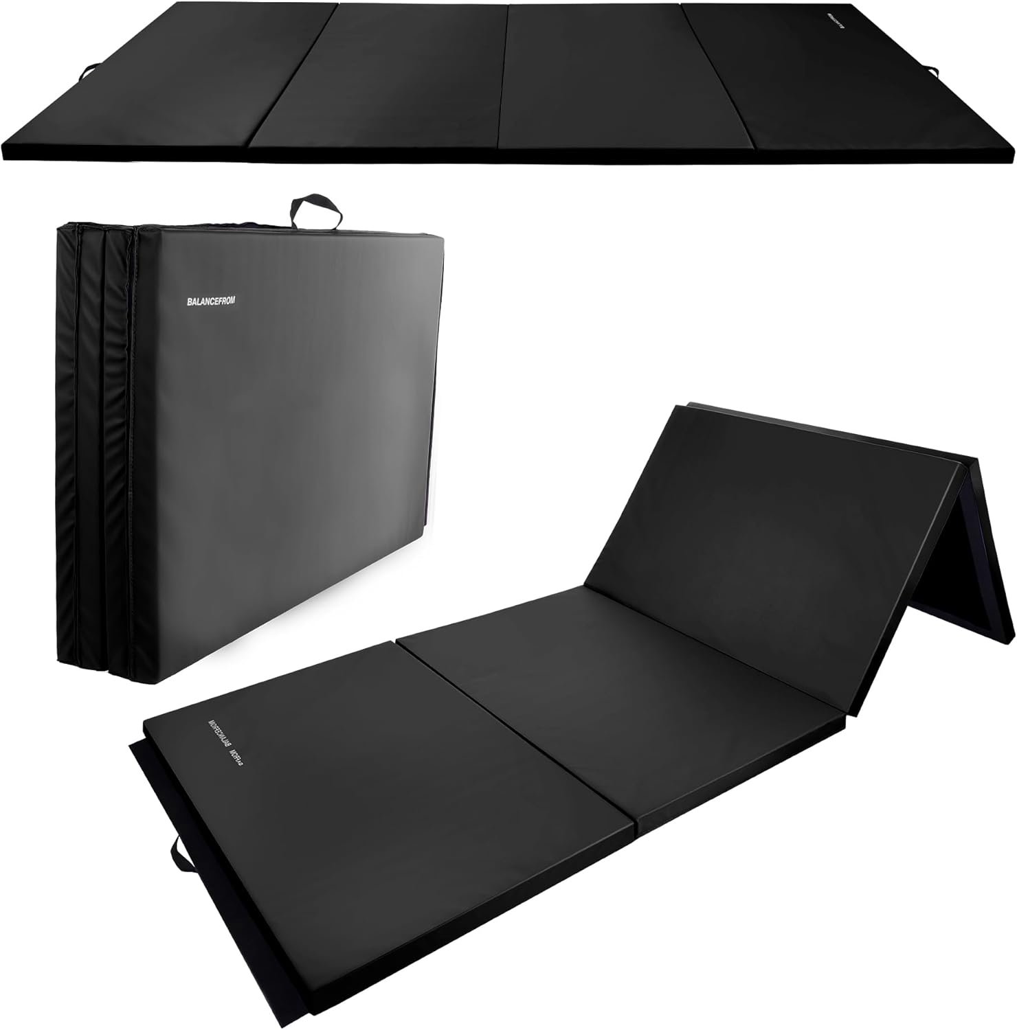Folding Exercise Gymnastics Mat 4'x​8'x2" Gym Workout Mat with Carrying Handles High-Density Anti-Tear Portable Fitness Aerobics Mats for Home Gym Yoga Pilates Tumbling MMA Core Training, Multiple Colors