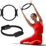 Gaiam Pilates Ring Fitness Circle - Lightweight & Durable Foam Padded Handles, Flexible Resistance Exercise Equipment for Toning Arms, Thighs/Legs & Core