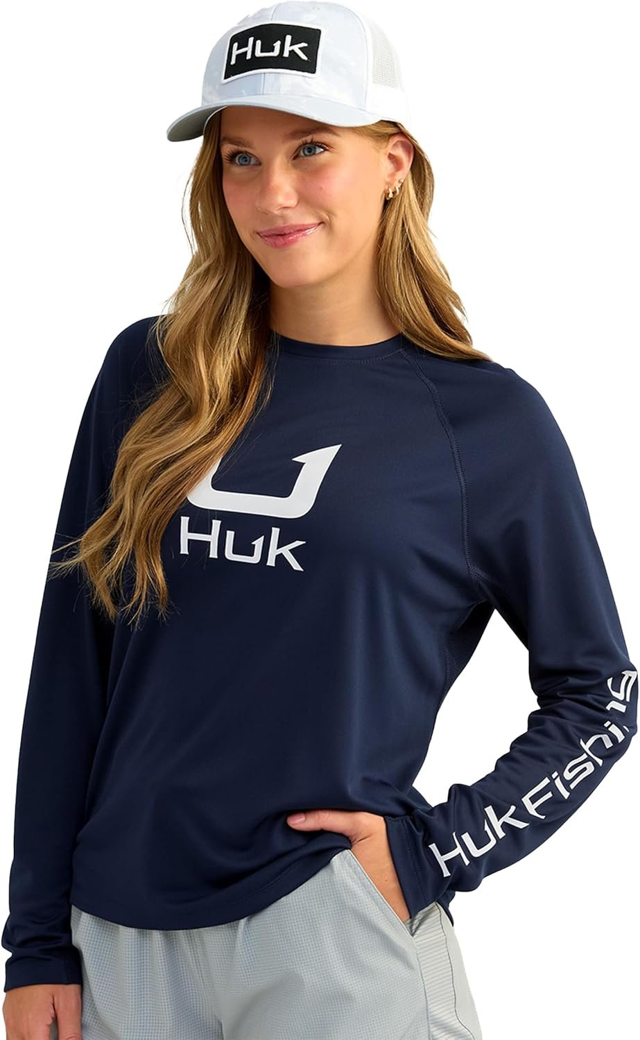 HUK Womens Icon Long Sleeve Fishing Shirt with Sun Protection for Women