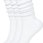 Kamo Fitness Cozy 3-Pair Pack - Scrunch Long Crew Socks for Women, Soft & Breathable Boot and Slouch Socks, Size 5-9