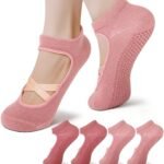 Pilates Socks with Grips for Women – Non-Slip Grip Socks for Pilates, Yoga, Barre & Dance